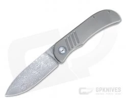 Burger Custom LEXK SFL Damasteel Spear Point Titanium Frame Lock Top Flipper