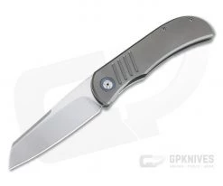 Burger Custom LEXK SFL Satin M390 Sheepsfoot Titanium Frame Lock Top Flipper