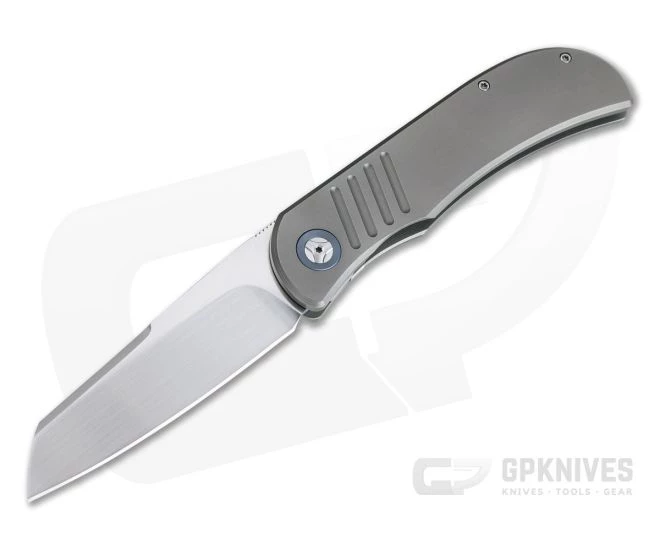 Burger Custom LEXK SFL Satin M390 Sheepsfoot Titanium Frame Lock Top Flipper