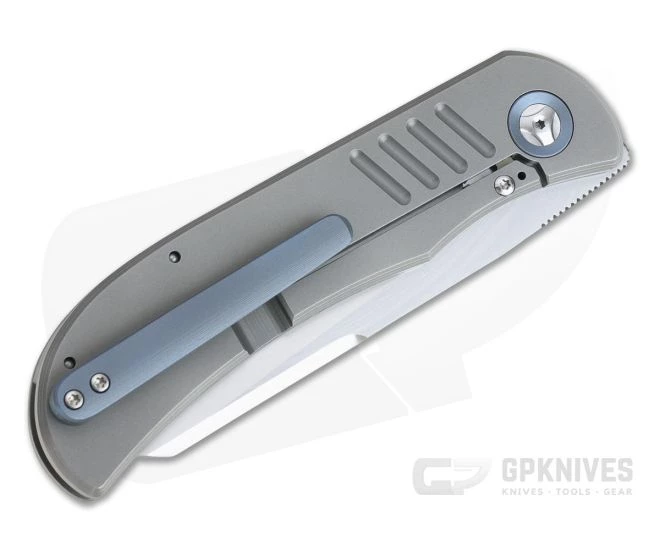 Burger Custom LEXK SFL Satin M390 Sheepsfoot Titanium Frame Lock Top Flipper - Image 2