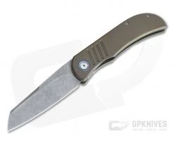 Burger Custom LEXK SFL Acid Wash M390 Sheepsfoot Bronze Titanium Frame Lock Top Flipper