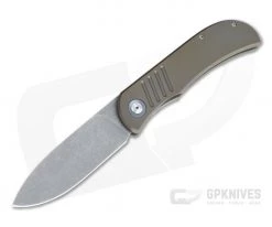 Burger Custom LEXK SFL Acid Wash M390 Spear Point Bronze Titanium Frame Lock Top Flipper