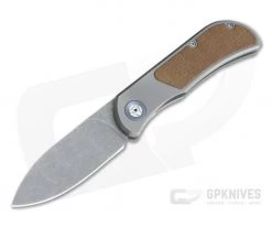 Burger Custom EXK SFL Acid Washed M390 Spear Point Micarta Titanium Frame Lock Top Flipper
