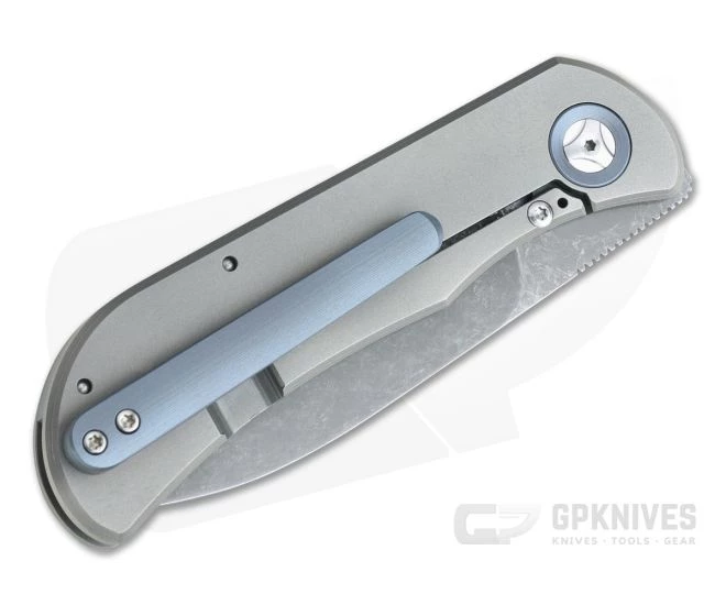 Burger Custom EXK SFL Acid Washed M390 Spear Point Micarta Titanium Frame Lock Top Flipper - Image 2