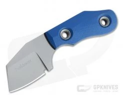 Sakman Knives Cleaver Neck Knife Blasted N690 Blue/Black G10 Fixed Blade 4407