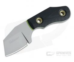 Sakman Knives Cleaver Neck Knife Blasted N690 Black/Toxic G10 Fixed Blade 4409