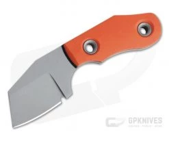 Sakman Knives Cleaver Neck Knife Blasted N690 Orange/Black G10 Fixed Blade 4410