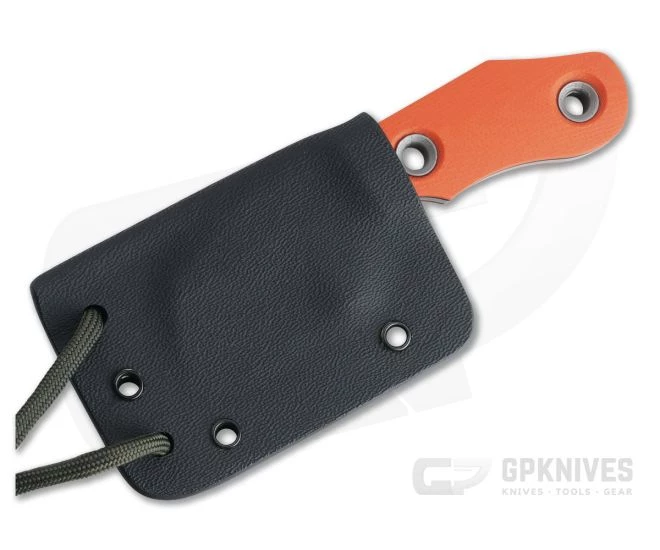 Sakman Knives Cleaver Neck Knife Blasted N690 Orange/Black G10 Fixed Blade 4410 - Image 2
