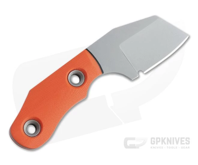 Sakman Knives Cleaver Neck Knife Blasted N690 Orange/Black G10 Fixed Blade 4410 - Image 3