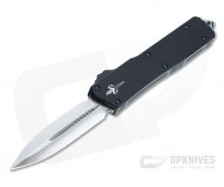 Marfione Custom Scarab II Double Edge Mirror 204P Blue Ringed Hardware Brushed Black OTF Automatic Knife 4418