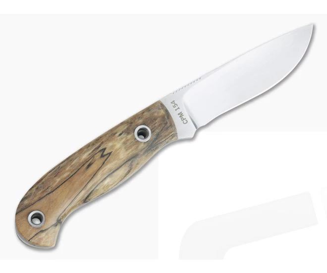Mike Irie Model 110 Drop Point CPM-154 Stabilized Spalted Maple Fixed Blade 4425 - Image 3
