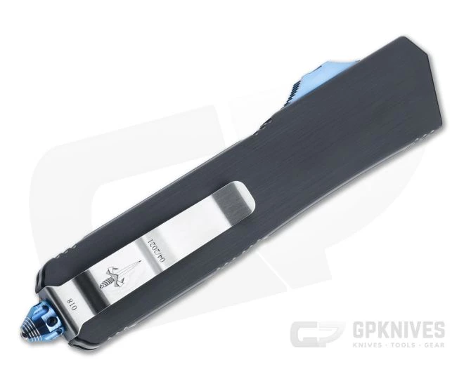 Marfione Custom Scarab II D/E Spike Blued Vines and Roses Damascus Hefted Alloy OTF Automatic Knife 4433 - Image 2