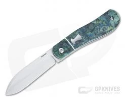 Enrique Pena Custom Front Flipper Dogleg Jack Bolstered Blue Rag Micarta Folder 4452