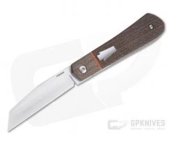 Enrique Pena Custom Front Flipper Raptor Bolstered Burlap Micarta Folder 4454