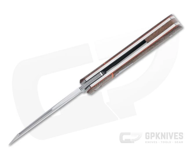 Enrique Pena Custom Front Flipper Raptor Bolstered Burlap Micarta Folder 4454 - Image 3