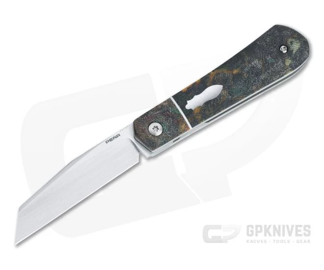 Enrique Pena Custom Front Flipper Raptor Bolstered Rag Micarta Folder 4456