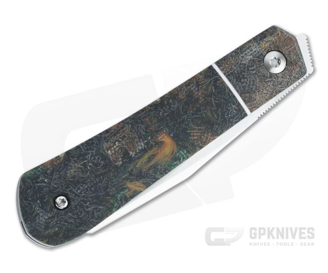 Enrique Pena Custom Front Flipper Raptor Bolstered Rag Micarta Folder 4456 - Image 2