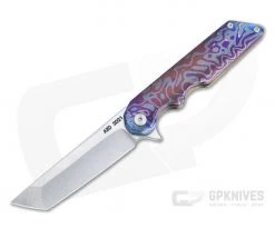 Attn2Detail Tanto Folder Satin 3V Dark-Ti Titanium Frame Lock Flipper 4460
