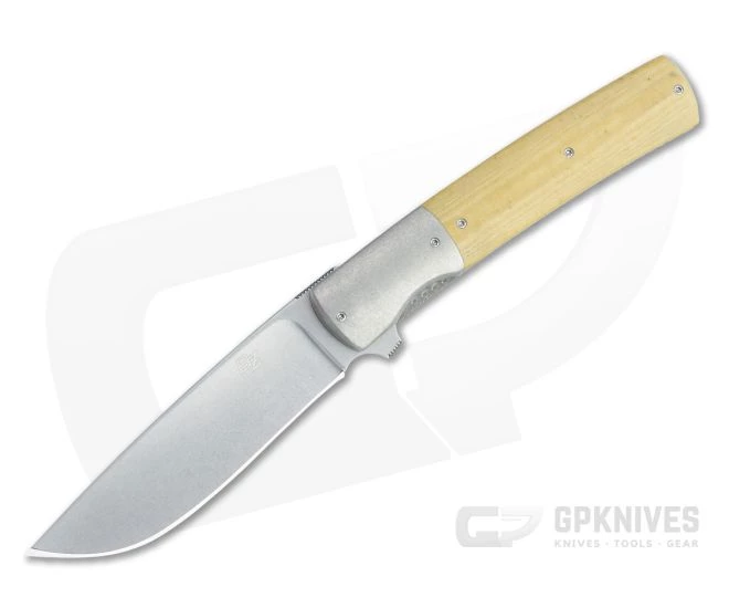 Brad Zinker FR Stretch LLF Stonewashed CPM-154 Bolstered Vintage Linen Micarta Liner Lock Flipper 4465