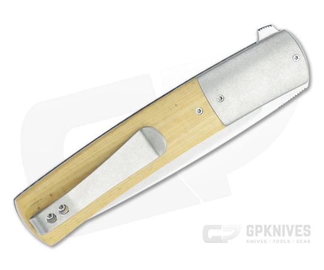 Brad Zinker FR Stretch LLF Stonewashed CPM-154 Bolstered Vintage Linen Micarta Liner Lock Flipper 4465 - Image 2