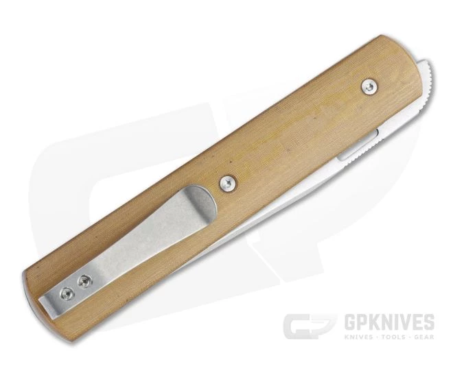 Brad Zinker Barlow LLF Stonewashed CPM-154 Vintage Linen Micarta Liner Lock Front Flipper 4470 - Image 2