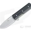 Brad Zinker Drop Point Shorty LLF Stonewashed CPM-154 Black Paper Micarta Dual Flipper 4472