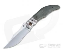 Alan Folts Sultan Two-Tone Mirror CPM154 Bolstered Green Canvas Micarta Liner Lock Folder 4483