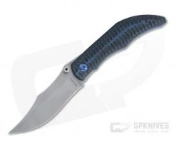 Alan Folts Sultan Dark Stonewashed CPM154 Textured Blue/Black G10 Liner Lock Folder 4484