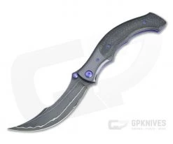 Alan Folts Ritual Dion San Mai D2 Damascus Zirconium Bolstered Carbon Fiber Liner Lock Folder 4485