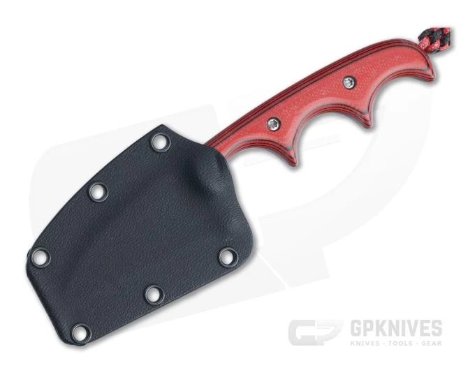Alan Folts Minimalist Wharncliffe Acid Washed CPM-154 Cherry Red/Black G10 Fixed Blade 4488 - Image 2