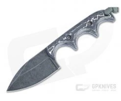 Alan Folts Minimalist Spear Point Acid Washed CPM-154 Arctic FatCarbon Fixed Blade 4492