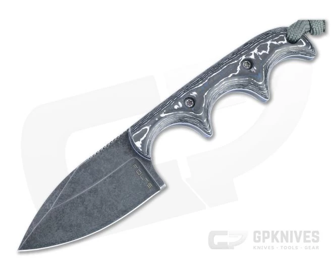 Alan Folts Minimalist Spear Point Acid Washed CPM-154 Arctic FatCarbon Fixed Blade 4492