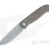 Burger Custom Atlas SFL Drop Point Acid Washed Elmax Grooved Bronze Titanium Frame Lock Front Flipper 4498
