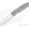 Burger Custom Atlas SFL Sheepsfoot Satin Elmax Grooved Gray Titanium Frame Lock Front Flipper 4500