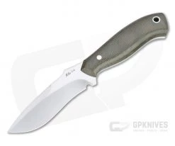 Mike Irie Model 113 Spear Point Satin CPM-154 Green Canvas Micarta Fixed Blade 4513