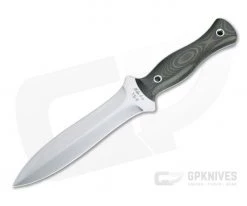 Mike Irie TS-6 Dagger Satin CPM-154 Green and Black Linen Micarta Fixed Blade 4519