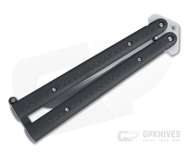 Chuck Gedraitis Balisong Bowie Satin CTS-XHP Carbon Fiber 4523 - Image 2