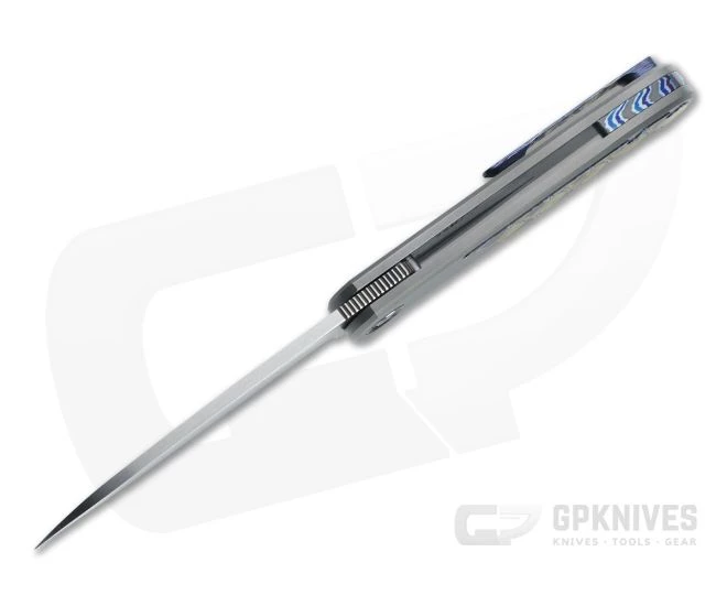 Burger Custom Atlas SFL Sheepsfoot Satin M390 Black TiMascus Gray Frame Lock Front Flipper 4563 - Image 3