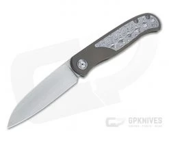 Burger Custom Atlas SFL Sheepsfoot Satin M390 Damasteel Bronze Frame Lock Front Flipper 4569