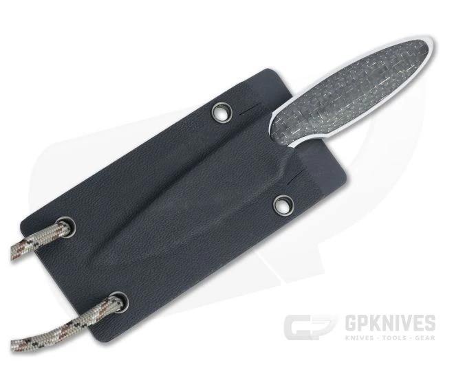 JD Van Deventer Custom V1 Neck Knife 12c27 Lightning Strike Carbon Fiber Fixed Blade 4598 - Image 2