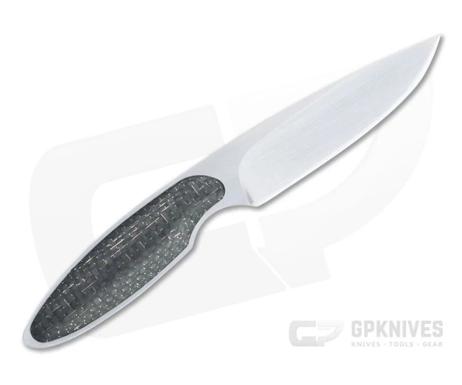 JD Van Deventer Custom V1 Neck Knife 12c27 Lightning Strike Carbon Fiber Fixed Blade 4598 - Image 3