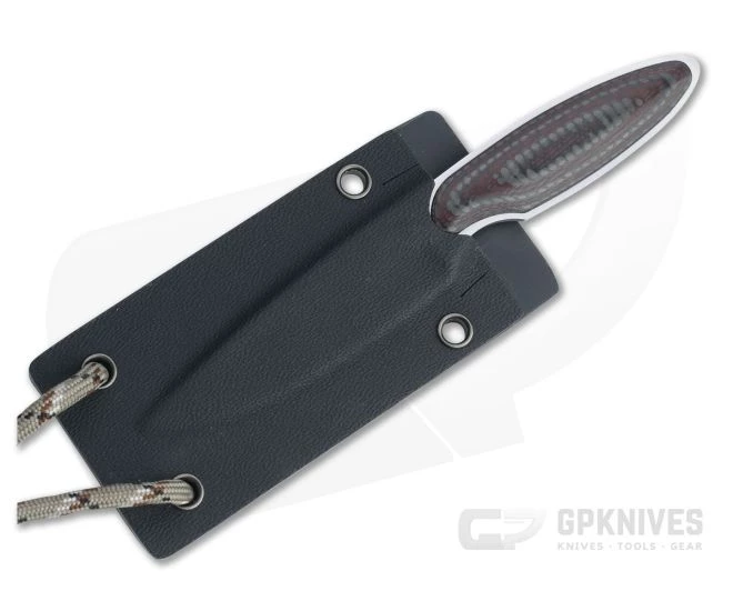 JD Van Deventer Custom V1 Neck Knife 12c27 Red G10 Carbon Fiber Fixed Blade 4600 - Image 2