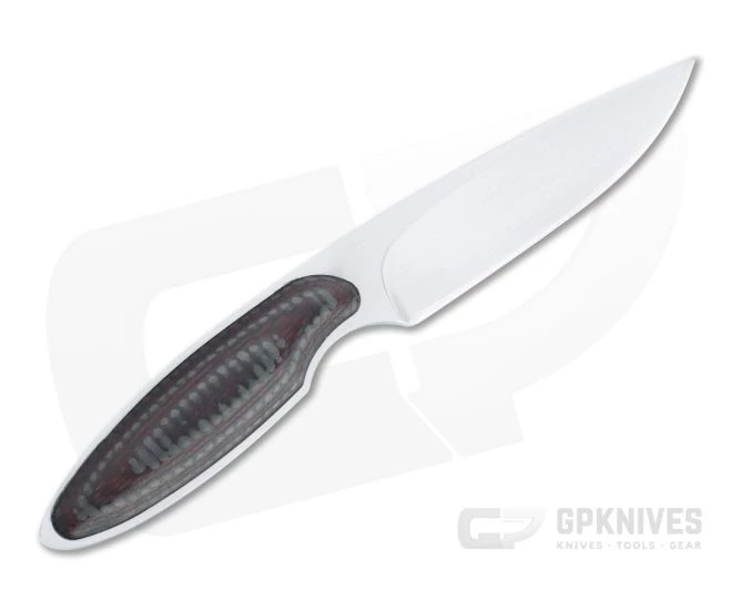 JD Van Deventer Custom V1 Neck Knife 12c27 Red G10 Carbon Fiber Fixed Blade 4600 - Image 3