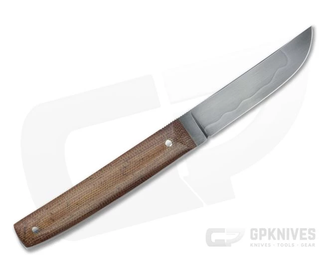 Chuck Hawes Custom Kwaiken Hamon W2 Natural Canvas Micarta Fixed Blade Knife 4616 - Image 2