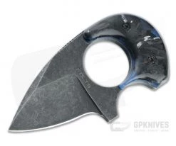 Alan Folts Custom Baby Bear Blackwash CPM-154 Kipps Flake Blue Glow Carbon Fixed Blade 4628