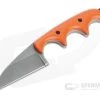 Alan Folts Custom Minimalist Wharncliffe Tumbled CPM-154 Orange G10 Fixed Blade Neck Knife 4631