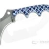 Alan Folts Custom KeraMinimalist Tumbled CPM-154 Blue Fish Scale Acrylic Fixed Blade Neck Knife 4646