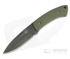 Aaron Frederick Custom Work Horse Spear Point Patina 1095 Green G10 Fixed Blade Knife 4650
