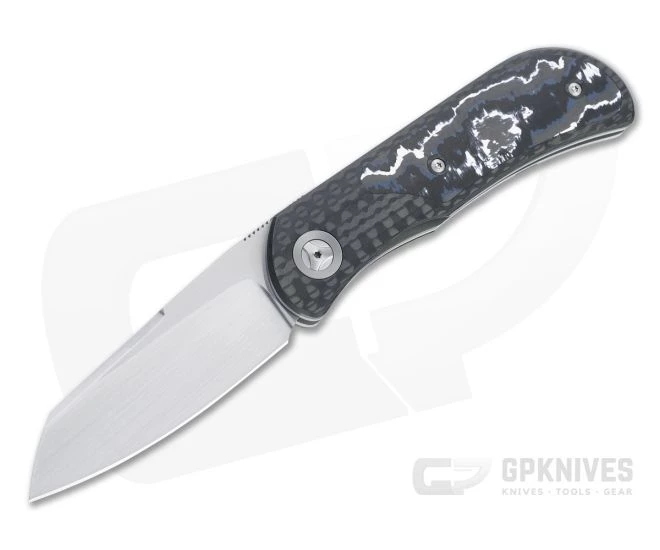 Burger Custom EXK Plus SF Satin M390 Winter Storm Fatcarbon Inlaid Carbon Fiber Front Flipper 4665