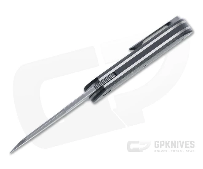 Burger Custom EXK Plus SF Acid Wash M390 Dark Matter Gold Fatcarbon Bolster Carbon Fiber Front Flipper 4669 - Image 3